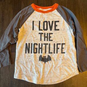 Gymboree Kids Halloween Bat Love the Night Life Baseball style Long Sleeve Shirt